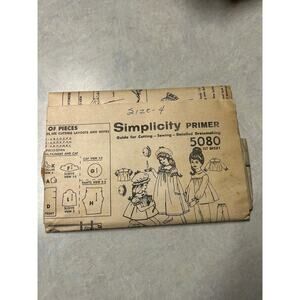 Vintage 1960's Simplicity Primer Pattern #5080 Childs Nightgown Pajamas Size 4